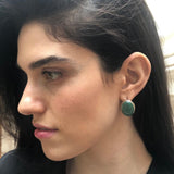 Chrysocolla Earrings, Natural Chrysocolla, Sagittarius Pendant, Oval Earrings, Artisan Earrings, Vintage Earrings, Solid Silver Earrings