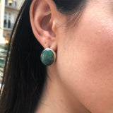 Chrysocolla Earrings, Natural Chrysocolla, Sagittarius Pendant, Oval Earrings, Artisan Earrings, Vintage Earrings, Solid Silver Earrings
