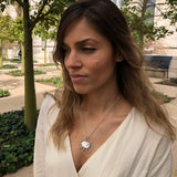 Shell Pendant, Mother of Pearl, White Flower Pendant, June Birthstone, Lotus Pendant, Artistic Pendant, Shell of Pearl, Solid Silver Pendant