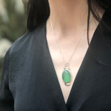 Agate Pendant, Green Agate Pendant, Natural Agate, Taurus Birthstone, Oval Pendant, Statement Pendant, Large Agate Pendant, Silver Pendant