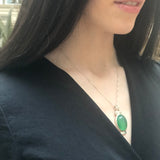 Agate Pendant, Green Agate Pendant, Natural Agate, Taurus Birthstone, Oval Pendant, Statement Pendant, Large Agate Pendant, Silver Pendant