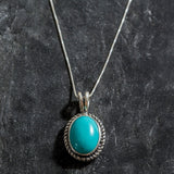 Turquoise Pendant, Natural Turquoise, Large Turquoise, Victorian Pendant, December Birthstone, Vintage Pendant, Arizona Turquoise, Turquoise