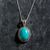 Turquoise Pendant, Natural Turquoise, Large Turquoise, Victorian Pendant, December Birthstone, Vintage Pendant, Arizona Turquoise, Turquoise