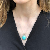 Turquoise Pendant, Natural Turquoise, Large Turquoise, Victorian Pendant, December Birthstone, Vintage Pendant, Arizona Turquoise, Turquoise