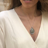 Tribal Pendant, Prehnite Pendant, Statement Pendant, May Birthstone, Large Pendant, Vintage Pendant, Green Pendant, Solid Silver Pendant