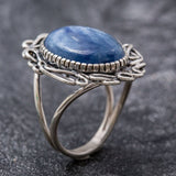 Artistic Kyanite Ring, Blue Kyanite Ring, Natural Kyanite, Vintage Blue Rings, African Kyanite, Blue Ring, Solid Silver Ring, Kyanite