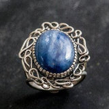 Artistic Kyanite Ring, Blue Kyanite Ring, Natural Kyanite, Vintage Blue Rings, African Kyanite, Blue Ring, Solid Silver Ring, Kyanite