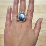 Artistic Kyanite Ring, Blue Kyanite Ring, Natural Kyanite, Vintage Blue Rings, African Kyanite, Blue Ring, Solid Silver Ring, Kyanite