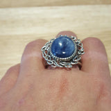 Artistic Kyanite Ring, Blue Kyanite Ring, Natural Kyanite, Vintage Blue Rings, African Kyanite, Blue Ring, Solid Silver Ring, Kyanite