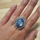 Artistic Kyanite Ring, Blue Kyanite Ring, Natural Kyanite, Vintage Blue Rings, African Kyanite, Blue Ring, Solid Silver Ring, Kyanite