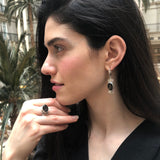 Smoky Topaz Earrings, Natural Topaz Earrings, Dangling Topaz Earrings, Large Topaz Earrings, November Birthstone Earrings, Rare by Adina