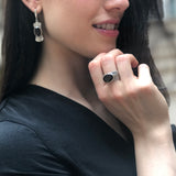 Smoky Topaz Earrings, Natural Topaz Earrings, Dangling Topaz Earrings, Large Topaz Earrings, November Birthstone Earrings, Rare by Adina