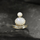 Real Opal Ring, Natural Opal Ring, October Birthstone, Asymmetric Ring, Vintage Opal Ring, Australian Opal Ring, Opal Ring, 925 Silver Ring
