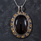 Smoky Topaz Pendant, Large Smoky Topaz, Statement Pendant, Mystic Topaz Pendant, Citrine Pendant, Statement Necklace, Vintage Topaz Pendant