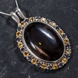 Smoky Topaz Pendant, Large Smoky Topaz, Statement Pendant, Mystic Topaz Pendant, Citrine Pendant, Statement Necklace, Vintage Topaz Pendant