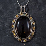 Smoky Topaz Pendant, Large Smoky Topaz, Statement Pendant, Mystic Topaz Pendant, Citrine Pendant, Statement Necklace, Vintage Topaz Pendant