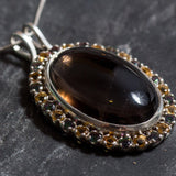 Smoky Topaz Pendant, Large Smoky Topaz, Statement Pendant, Mystic Topaz Pendant, Citrine Pendant, Statement Necklace, Vintage Topaz Pendant