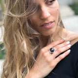 Black Mabe Pearl Ring, Natural Pearl, Large Pearl Ring, June Birthstone, Statement Ring, Chunky Pearl Ring, Vintage Ring, Solid Silver Ring