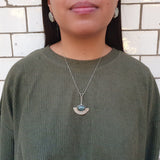 Labradorite Pendant, Natural Labradorite, Long Silver Pendant, Bohemian Pendant, Leaf Pendant, Vintage Necklace, Sterling Silver Pendant