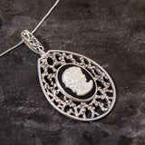 Lady Cameo Pendant, Natural Onyx Necklace, Statement Cameo Necklace, Victorian Pendant, Carved Necklace, Vintage Pendant, Rare By Adina