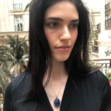 Sodalite Pendant, Natural Sodalite, Blue Boho Pendant, Statement Pendant, Raw Design, Oval Pendant, Blue Stone Pendant, Solid Silver Pendant