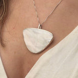 Bohemian Pendant, Mother of Pearl, White Shell Pendant, Shell Pearl Pendant, Statement Pendant, Natural Shell Pendant, Solid Silver Pendant
