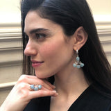 Long Aquamarine Earrings, Natural Aquamarine, Statement Earrings, Artistic Earrings, Blue Long Earrings, March Birthstone, Silver Earrings