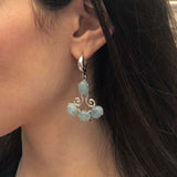 Long Aquamarine Earrings, Natural Aquamarine, Statement Earrings, Artistic Earrings, Blue Long Earrings, March Birthstone, Silver Earrings
