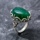 Unique Green Ring, Emerald Ring, Created Emerald, Statement Ring, Vintage Rings, Green Emerald, Large Ring, Silver Ring, Created Emerlad