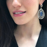Blue Drop Earrings, Natural Kyanite, Long Vintage Earrings, Statement Earrings, Kyanite Earrings, Heavy Earrings, Solid Silver Earrings