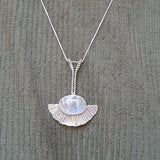 Moonstone Silver Necklace, Natural Moonstone, June Birthstone, Boho Necklace, Silver Moonstone Pendant, Statement Necklace, Rare By Adina