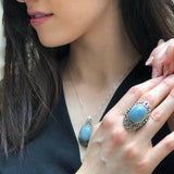 Vintage Pendant, Aquamarine Pendant, Natural Aquamarine, March Birthstone, Victorian Pendant, Blue Pendant, Solid Silver Pendant, Aquamarine
