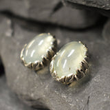 Prehnite Earrings, Leaf Earrings, Natural Prehnite, May Birthstone, Unique Earrings, Green Vintage Earrings, Solid Silver Earrings, Prehnite