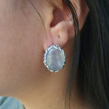 Prehnite Earrings, Leaf Earrings, Natural Prehnite, May Birthstone, Unique Earrings, Green Vintage Earrings, Solid Silver Earrings, Prehnite
