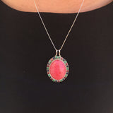 Rhodochrosite Pendant, Natural Stones, Large Pendant, Statement Pendants, Unique Pendant, Gemstones Pendants, Birthstone Pendants, Emerald