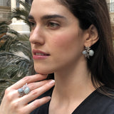 Leaf Earrings, Natural Aquamarine Earrings, Vintage Earrings, Inspirational Earrings, March Birthstone, March Earrings, 925 Silver Earrings