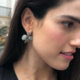 Leaf Earrings, Natural Aquamarine Earrings, Vintage Earrings, Inspirational Earrings, March Birthstone, March Earrings, 925 Silver Earrings