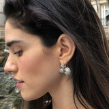 Leaf Earrings, Natural Aquamarine Earrings, Vintage Earrings, Inspirational Earrings, March Birthstone, March Earrings, 925 Silver Earrings