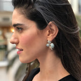 Leaf Earrings, Natural Aquamarine Earrings, Vintage Earrings, Inspirational Earrings, March Birthstone, March Earrings, 925 Silver Earrings