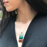 Rectangle Pendant, Agate Pendant, Aventurine Pendant, Carnelian Pendant, 3 Stone Pendant, Long Pendant, Multicolor Pendant, Silver Pendant