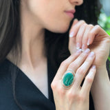 Malachite Ring, Natural Malachite, Large Oval Ring, Statement Ring, Green Ring, Bohemian Ring, Massive Ring, Long Ring, Solid Silver Ring