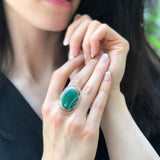 Malachite Ring, Natural Malachite, Large Oval Ring, Statement Ring, Green Ring, Bohemian Ring, Massive Ring, Long Ring, Solid Silver Ring