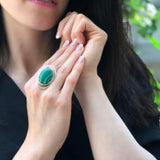 Malachite Ring, Natural Malachite, Large Oval Ring, Statement Ring, Green Ring, Bohemian Ring, Massive Ring, Long Ring, Solid Silver Ring