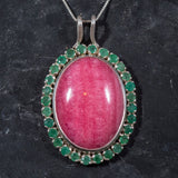 Rhodochrosite Pendant, Emerald Pendant, Statement Pendants, Large Unique Pendant, Gemstones Pendants, Birthstone Pendants, Natural Stones