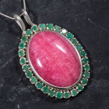 Rhodochrosite Pendant, Emerald Pendant, Statement Pendants, Large Unique Pendant, Gemstones Pendants, Birthstone Pendants, Natural Stones