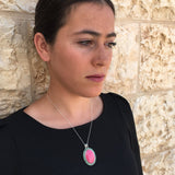 Rhodochrosite Pendant, Emerald Pendant, Statement Pendants, Large Unique Pendant, Gemstones Pendants, Birthstone Pendants, Natural Stones