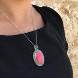 Rhodochrosite Pendant, Emerald Pendant, Statement Pendants, Large Unique Pendant, Gemstones Pendants, Birthstone Pendants, Natural Stones