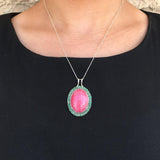 Rhodochrosite Pendant, Emerald Pendant, Statement Pendants, Large Unique Pendant, Gemstones Pendants, Birthstone Pendants, Natural Stones