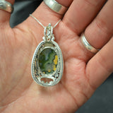 Antique Pendant, Ocean Jasper Pendant, Large Pendant, Statement Pendant, Jasper Pendant, Unique Gemstone Pendant, Solid Silver Pendant