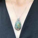 Antique Pendant, Ocean Jasper Pendant, Large Pendant, Statement Pendant, Jasper Pendant, Unique Gemstone Pendant, Solid Silver Pendant